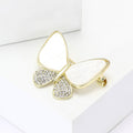 Alloy Rhinestone Shell Butterfly Brooch Pin For Suits And Coats view 3