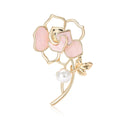 Alloy Mother Of Pearl Camellia Brooch Pin For Coats And Suits view 5