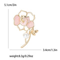 Alloy Mother Of Pearl Camellia Brooch Pin For Coats And Suits view 4