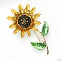 Alloy Enamel Sunflower Brooch Pin For Suits And Apparel Decor view 3