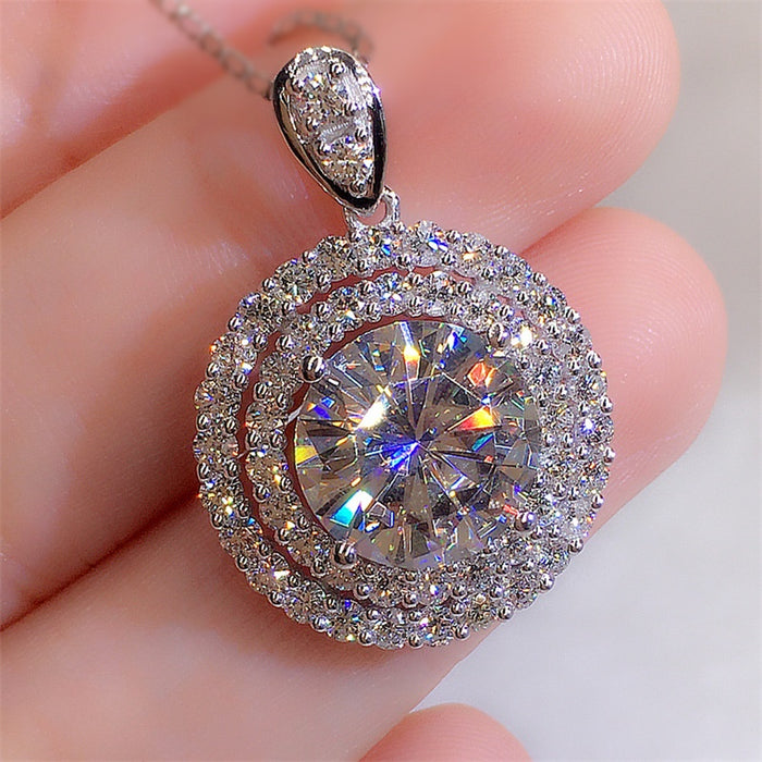 European Minimalist Rhinestone White Gold Plated Necklace Fashion Jewelry