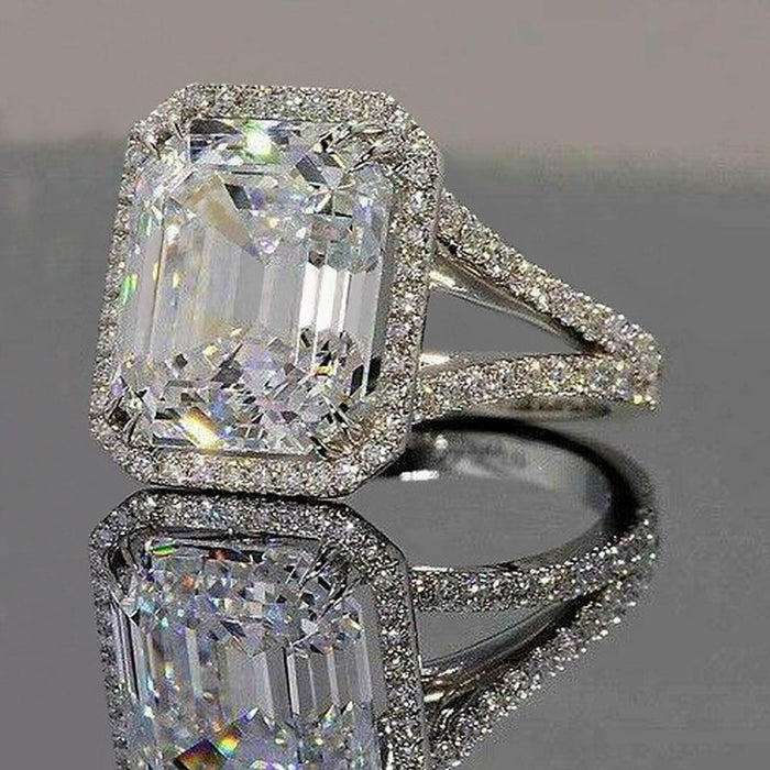 Super Sparkle 3A Square Cut Zircon Ring Minimalist Fashion Finger Ring For Women