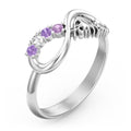 Micro Pave Zircon Ring With Inverted Number 8 Heart And Family Letter Design view 3
