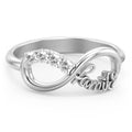 Micro Pave Zircon Ring With Inverted Number 8 Heart And Family Letter Design view 4