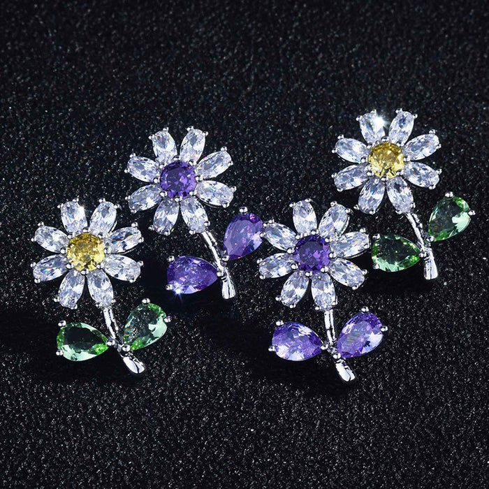 2023 Light Luxury Daisy Flower Stud Earrings For Women, Niche Design Fashion Floral Jewelry