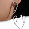 Full Rhinestone Spiral Geometric Line Cross Earrings For Women European American Style Ear Jewelry view 1