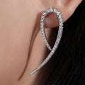 Full Rhinestone Spiral Geometric Line Cross Earrings For Women European American Style Ear Jewelry view 2