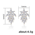 Super Sparkle Marquise Zircon Crystal Leaf Stud Earrings For Women, European Creative Jewelry view 5