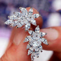 Super Sparkle Marquise Zircon Crystal Leaf Stud Earrings For Women, European Creative Jewelry view 1