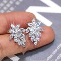 Super Sparkle Marquise Zircon Crystal Leaf Stud Earrings For Women, European Creative Jewelry view 3
