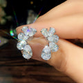 Korean Style Micro Pave Teardrop Zircon Flower Petal Stud Earrings For Women Daily Jewelry view 3