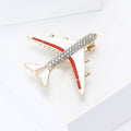 Alloy Rhinestone Airplane Brooch Pin For Suit And Coat Decor view 3