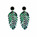 Bohemian Acrylic Long Colorful Layered Leaf Stud Drop Earrings view 5