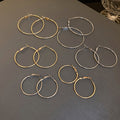 Alloy Metal Geometric Hoop Earrings Korean Minimalist Round Silver Pin Earrings For Women view 3
