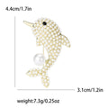 Alloy Pearl Dolphin Brooch Pin For Cute Apparel Decoration view 5