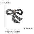 Alloy Pearl Black Bow Brooch Pin For Women's Fashion Accessories view 4