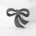 Alloy Pearl Black Bow Brooch Pin For Women's Fashion Accessories view 2