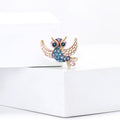 Alloy Colorful Rhinestone Owl Brooch Pin For Unisex Apparel view 3