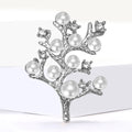 Alloy Pearl Tree Brooch Pin For Womens Coats And Cardigans view 4