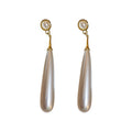 French Vintage Pearl Teardrop Drop Earrings With Silver Posts Elegant Korean Style Jewelry view 5