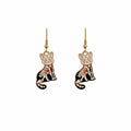 Halloween Cartoon Animal Skeleton Rabbit Bat Cat Shark Alloy Enamel Hook Drop Earrings view 5