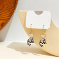 Halloween Cartoon Animal Skeleton Rabbit Bat Cat Shark Alloy Enamel Hook Drop Earrings view 4