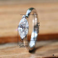 Simple Creative Marquise Zircon Diamond Ring, Fashion Valentine's Day Gift Jewelry For view 4