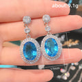 Luxury Color Gemstone Yellow Diamond Drop Earrings With Pink Rhinestone Long Dangle Design For Women view 5