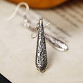 Bohemian Embossed Carved Water Drop Earrings, Ethnic Style Dangle Ear Jewelry For view 2