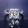 Light Luxury Square Zircon Wedding Ring For Women, European Style Popular Engagement Ring view 1