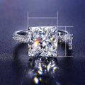 Light Luxury Square Zircon Wedding Ring For Women, European Style Popular Engagement Ring view 5