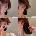 Metal Geometric Round Cat Eye Stone Rhinestone Stud Earrings For Fashion Office Style view 2