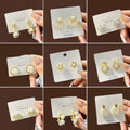 Silver Needle Small Pearl Stud Earrings Geometric Vintage Cat Eye Flower Bow Light Luxury Jewelry view 1