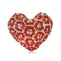 Creative Alloy Rhinestone Heart Brooch For Women's Suit And Cardigan view 5