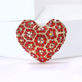 Creative Alloy Rhinestone Heart Brooch For Women's Suit And Cardigan view 1