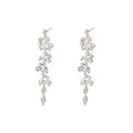Alloy Pearl Rhinestone Geometric Tassel Drop Earrings European American Statement Style For Women view 5