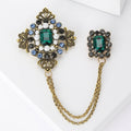 Alloy Rhinestone Tassel Brooch Pin For Baroque Womens Clothing Decoration view 4