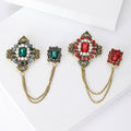 Alloy Rhinestone Tassel Brooch Pin For Baroque Womens Clothing Decoration view 2
