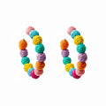 Bohemian Colorful Handmade Raffia Woven Oversized Open Hoop Alloy Stud Statement Fashion Earrings view 5
