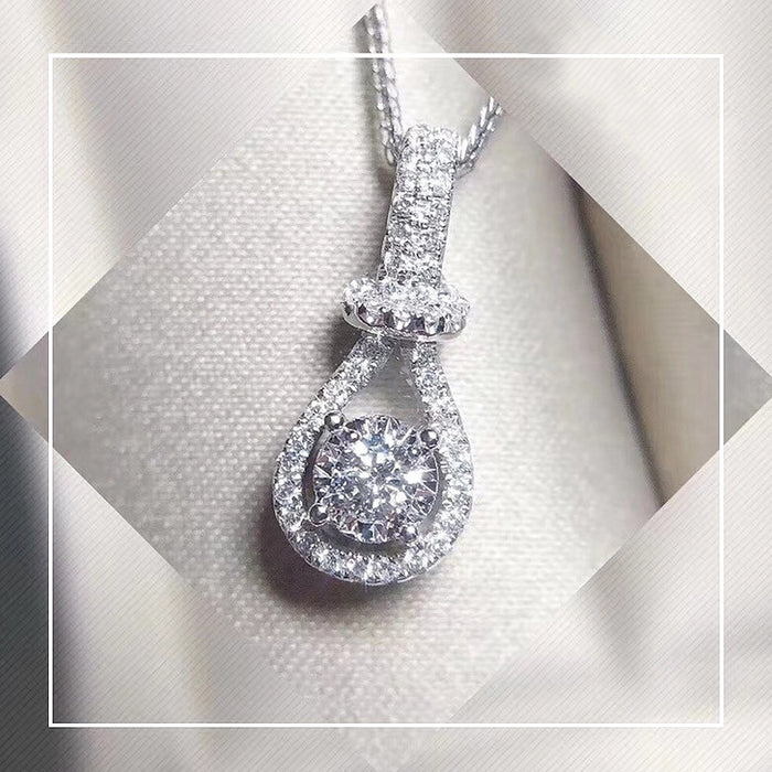 Eight Hearts Eight Arrows Simulated Diamond Zircon Pipa Pendant Necklace For Women