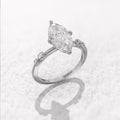 Classic Four Prong Marquise Zircon Ring For Women, Hand Set Fashion Jewelry Valentine's Day Gift view 2
