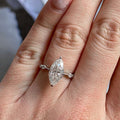 Classic Four Prong Marquise Zircon Ring For Women, Hand Set Fashion Jewelry Valentine's Day Gift view 4