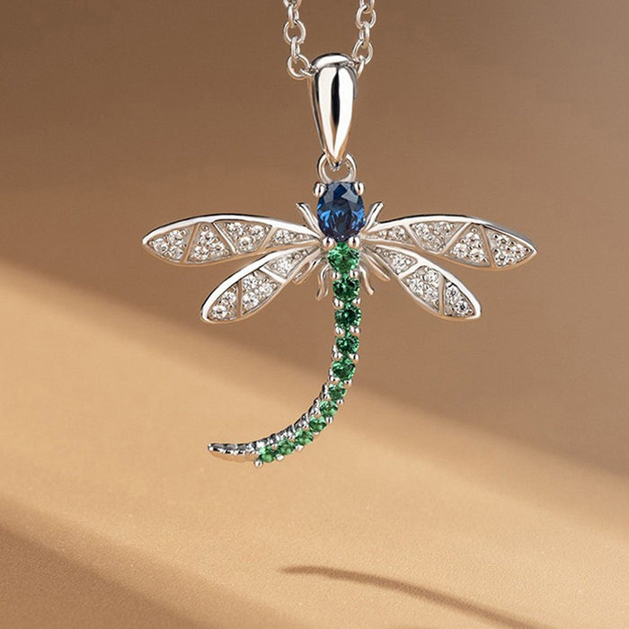 Cute Versatile Long Dragonfly Pendant Necklace For Women, Fashion Clavicle Chain Jewelry