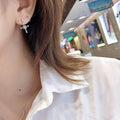 French Vintage Light Luxury Diamond Inlaid Earrings For Women Elegant Statement Jewelry view 2