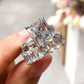 Luxury Emerald Cut Wedding Ring Set For Women, Fashion Bridal Couple Ring Jewelry view 3