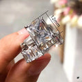 Luxury Emerald Cut Wedding Ring Set For Women, Fashion Bridal Couple Ring Jewelry view 5