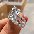 Luxury Emerald Cut Wedding Ring Set For Women, Fashion Bridal Couple Ring Jewelry view 4