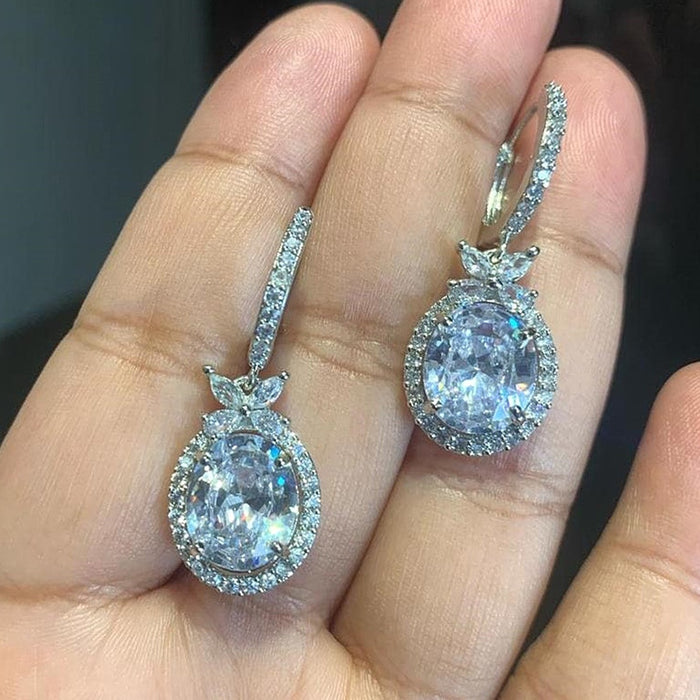 Luxury Multicolor Gemstone Series Long Zircon Drop Earrings For Women High End Fashion Jewelry