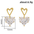 2022 New Copper Heart Shape Earrings For Women, Korean Hollow Sweet Stud Ear Jewelry view 5