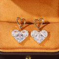 2022 New Copper Heart Shape Earrings For Women, Korean Hollow Sweet Stud Ear Jewelry view 3